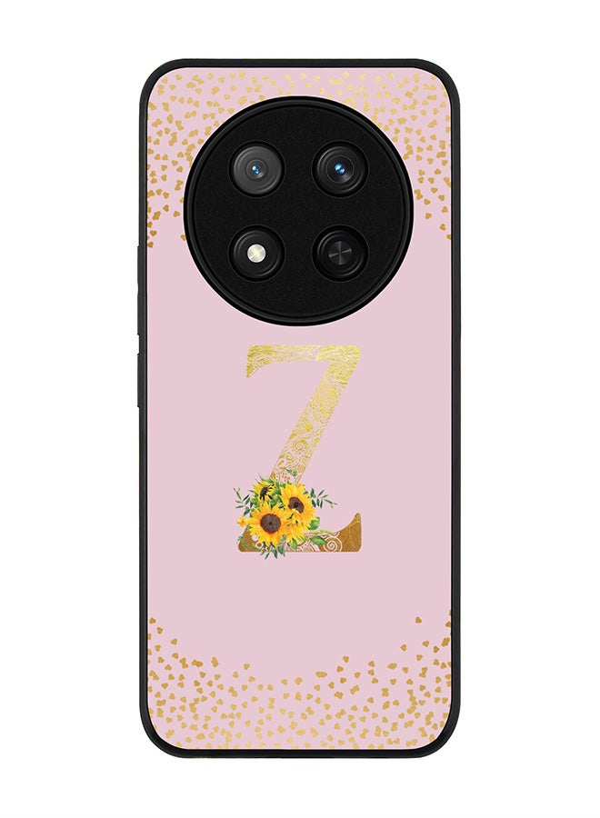 Stylizedd For Honor X9c / Honor Magic7 Lite 5G Case,Slim fit Camera Protection, Shockproof Thin Phone cover  - Custom Floral Monogram - Z  (Pink ) - Image 1