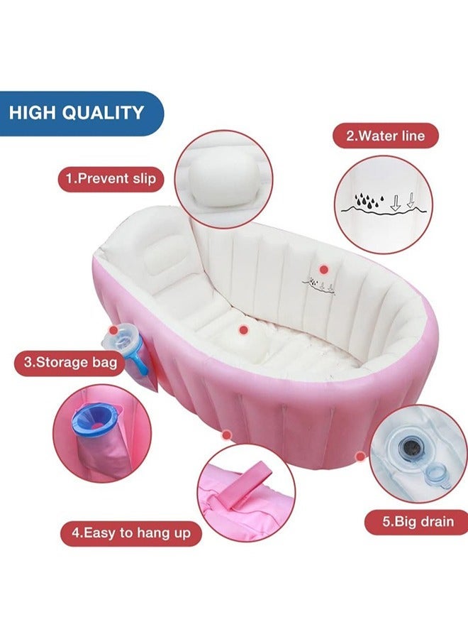Intime Inflatable Baby Bathtub - Pink - Image 5