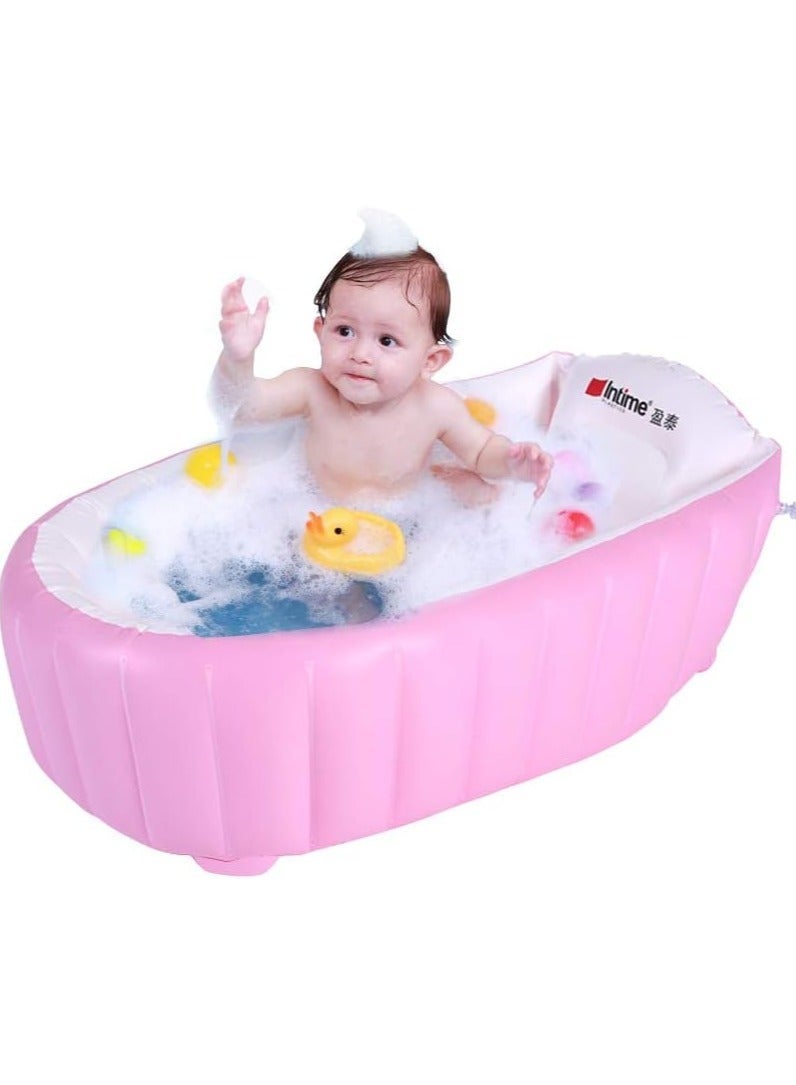 Intime Inflatable Baby Bathtub - Pink - Image 1