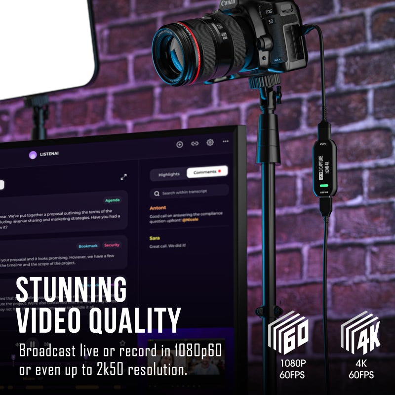 DigitPro Cam Link 4K External Camera Capture Card 2K50/1080p60 for Streaming and Recording via DSLR Camcorder Actioncam for Video Conferencing Live Streaming Gaming on OBS/Zoom - Image 5