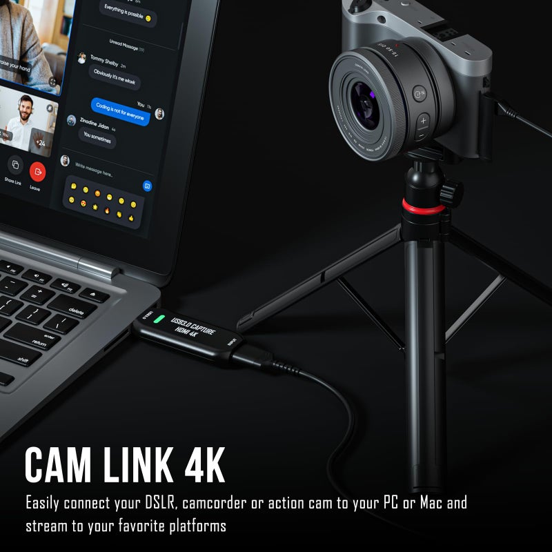 DigitPro Cam Link 4K External Camera Capture Card 2K50/1080p60 for Streaming and Recording via DSLR Camcorder Actioncam for Video Conferencing Live Streaming Gaming on OBS/Zoom - Image 4