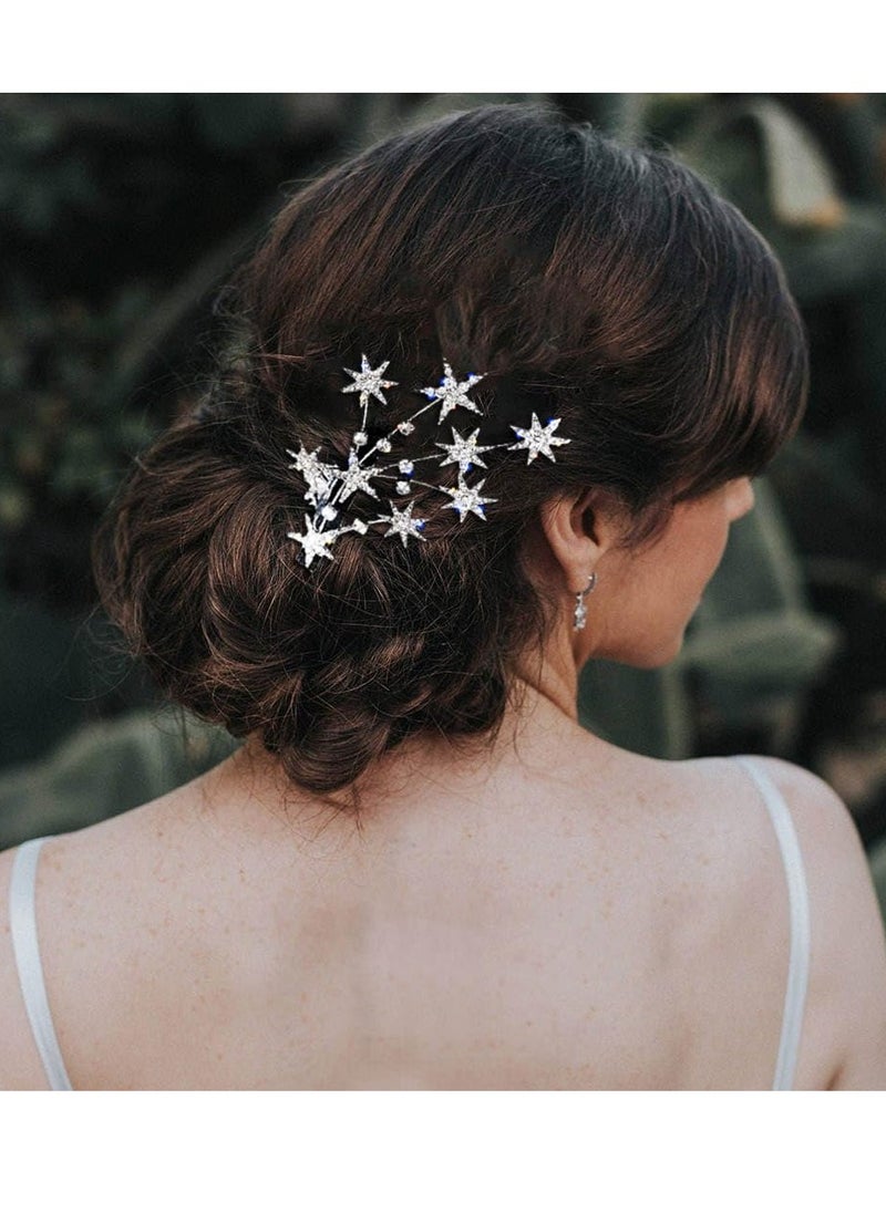 Bartosi Rhinestone Star Hair Clips Crystal Star Hair Clip Bride Wedding Hair Barrettes Sparkly Silver Hair Pins Bridal Decorative Hair Accessories for Women and Girls (Pack of 2) - pzsku/Z838C3514A23AAC5C09B3Z/45/_/1737026795/16028444-6bcf-4847-ad32-3e66fe8930c4