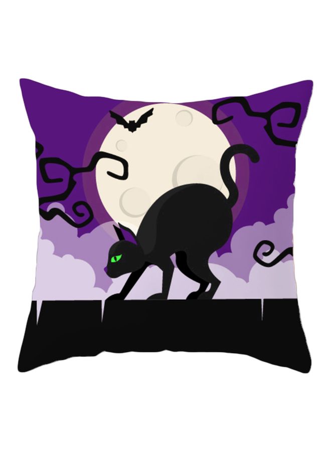 Printed Cushion Cover Purple/Black/White 45x45cm