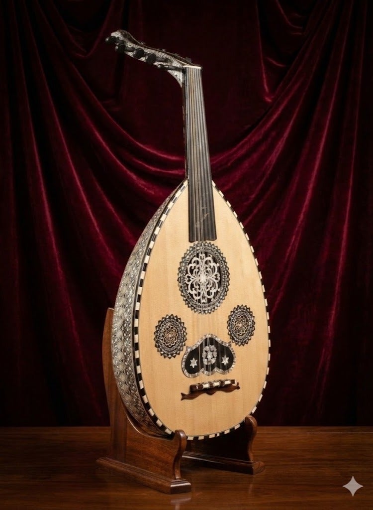 موسيقى الكرز عود موسيقي لوكس ملكي ظهر صدف بالكامل - Image 1