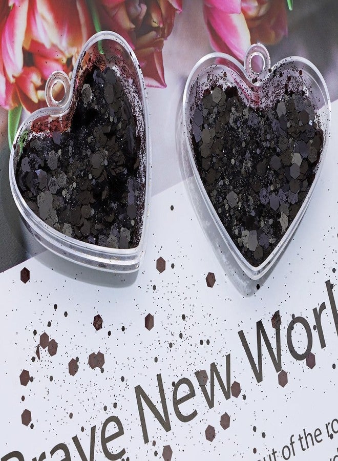 Penta Angel Chunky Glitter 50g/1.76oz Metallic Glitter Powder Craft Sequins Flakes for Resin Art Nail Makeup Face Body Festival Decoration (Black) - Image 2