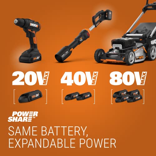 WORX WA3606, 2.0Ah, Indicator, 5 hr Charging Time 20V Battery and Charger, Black & Orange - Image 3