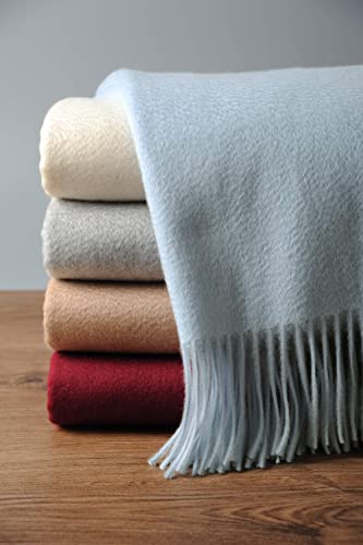 EP Mode 100% Pure Cashmere Throw Blanket for Sofa, Classic Design with Gift Box (Baby Blue) - Image 1