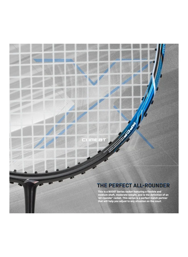 Li-Ning 3D Calibar X Combat Carbon Graphite Unstrung Badminton Racquet, 85 Grams, 30 Lbs String Tension And Free Full Cover(Charcoal/Blue)