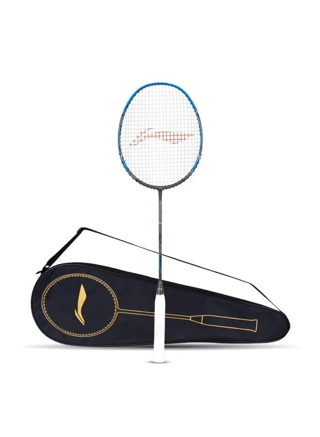 Li-Ning 3D Calibar X Combat Carbon Graphite Unstrung Badminton Racquet, 85 Grams, 30 Lbs String Tension And Free Full Cover(Charcoal/Blue)