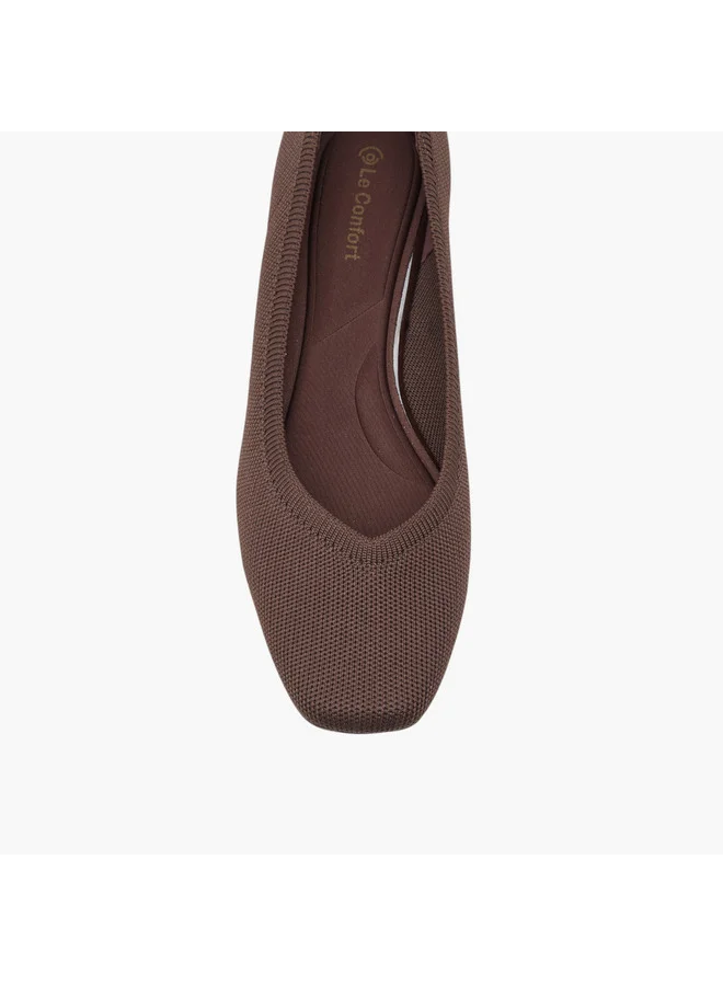 Le Confort Women's Flyknit Textured Slip-On Ballerina Shoes with Wedge Heels