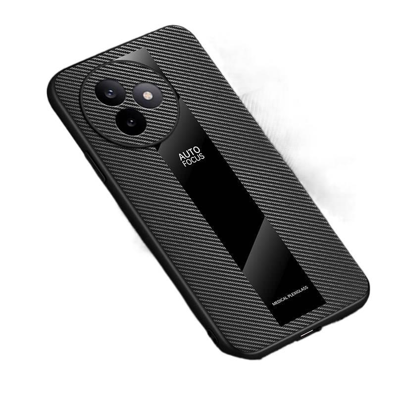 MS غطاء واقي، بسيط وأنيق، نمط الغطاء الجلدي، Carbon Fiber Pattern، لـ Redmi Note 13 Pro باللون الأحمر - Image 1