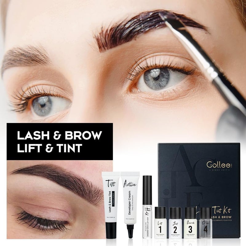 جوللي مجموعة Gollee 4 في 1 لرفع الرموش وتصفيف الحواجب (Black Eyelash & Brow Lamination Kit): مجموعة متخصصة لتثبيت شكل الرموش بطريقة دائمة، تحتوي على تعليمات مفصلة وأدوات كاملة، سهلة الاستخدام حتى بالنسبة للمبتدئين. يمكنك الحصول على نتائج مماثلة لتلك الموجودة في السالون من خلال استخدامها في المنزل. - Image 5
