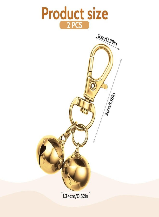 salbsever 2 Pcs Bells for Dog Collars Mini Dog Collar Bell Pet Pendant Accessories Dogs Training Bell Collar Gold Training Collars Charm for Dogs and Cats - Image 2