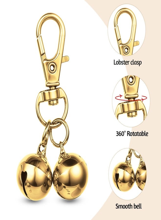 salbsever 2 Pcs Bells for Dog Collars Mini Dog Collar Bell Pet Pendant Accessories Dogs Training Bell Collar Gold Training Collars Charm for Dogs and Cats - Image 3