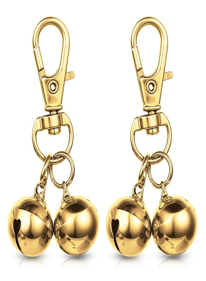 salbsever 2 Pcs Bells for Dog Collars Mini Dog Collar Bell Pet Pendant Accessories Dogs Training Bell Collar Gold Training Collars Charm for Dogs and Cats - Image 1