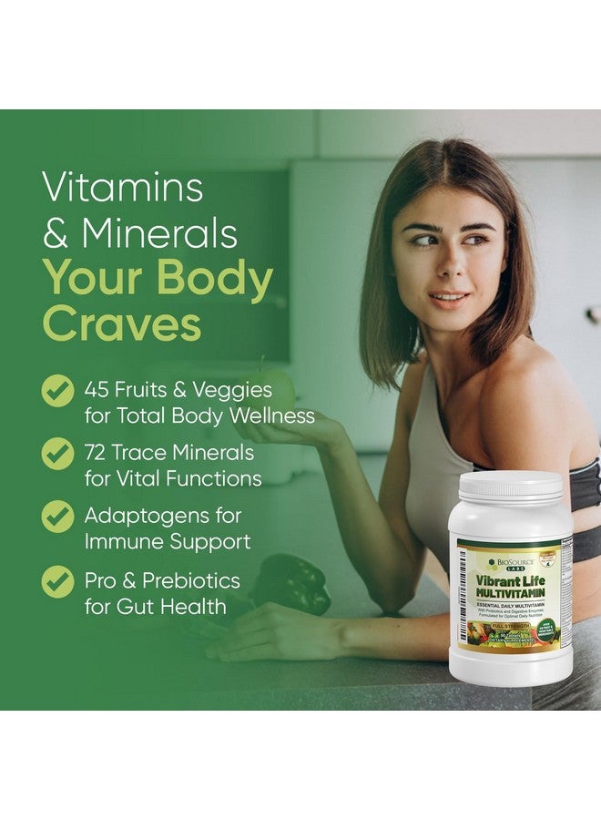 BioSource Labs Vibrant Life Multivitamin with Probiotics, Digestive Enzymes & B-Complex - Over 45 Fruits and Veggies, Non-GMO, Gluten-Free, Daily Vitamins & Minerals for Men & Women (30-Day Supply) - Image 5