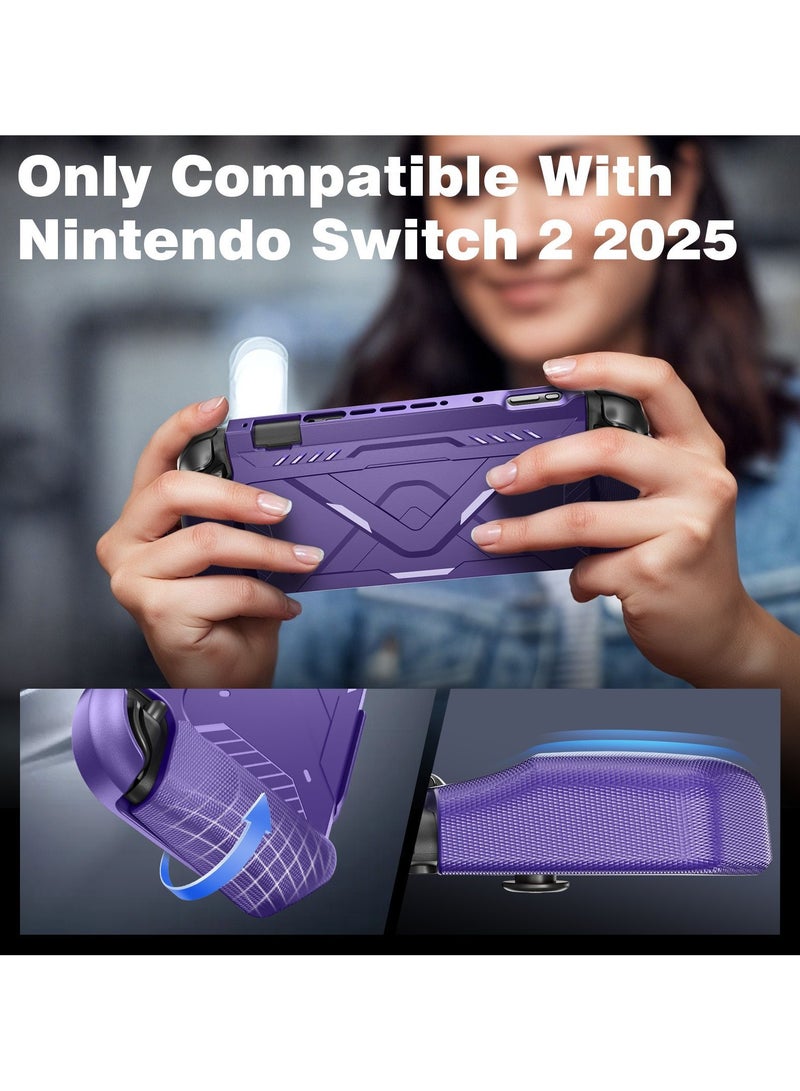 General Protective case for Nintendo Switch2! TPU soft bottom + PC hard cover, three-dimensional prismatic sci-fi modelling, hardcore drop protection + precise fit!  - Image 4