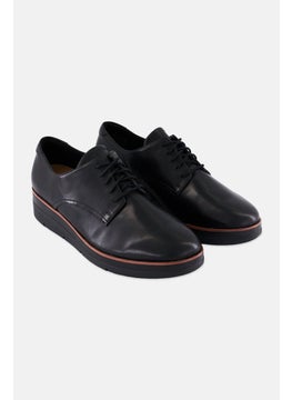 clarks Women Wide Shaylin Lace Up Casual Shoes, Black  - Image 1