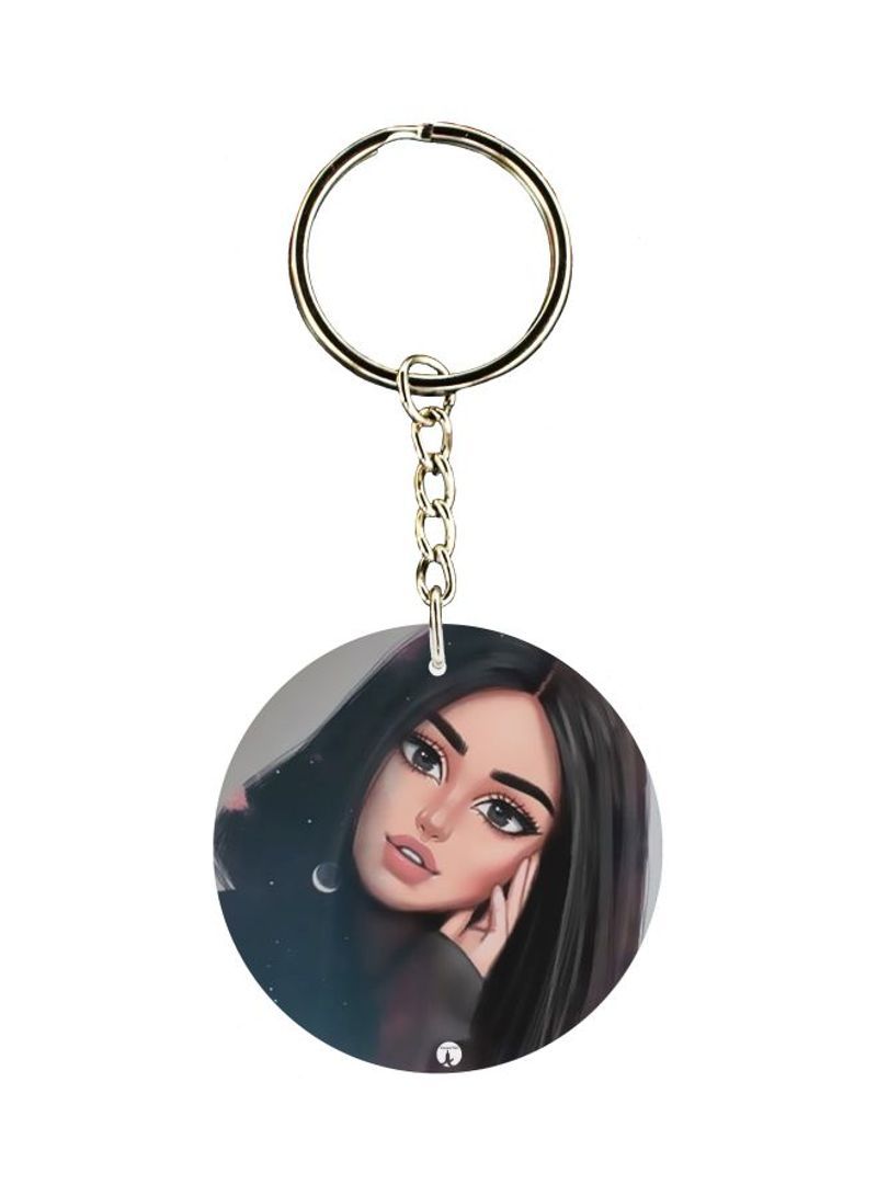 Single Sided Girl Printed Keychain
