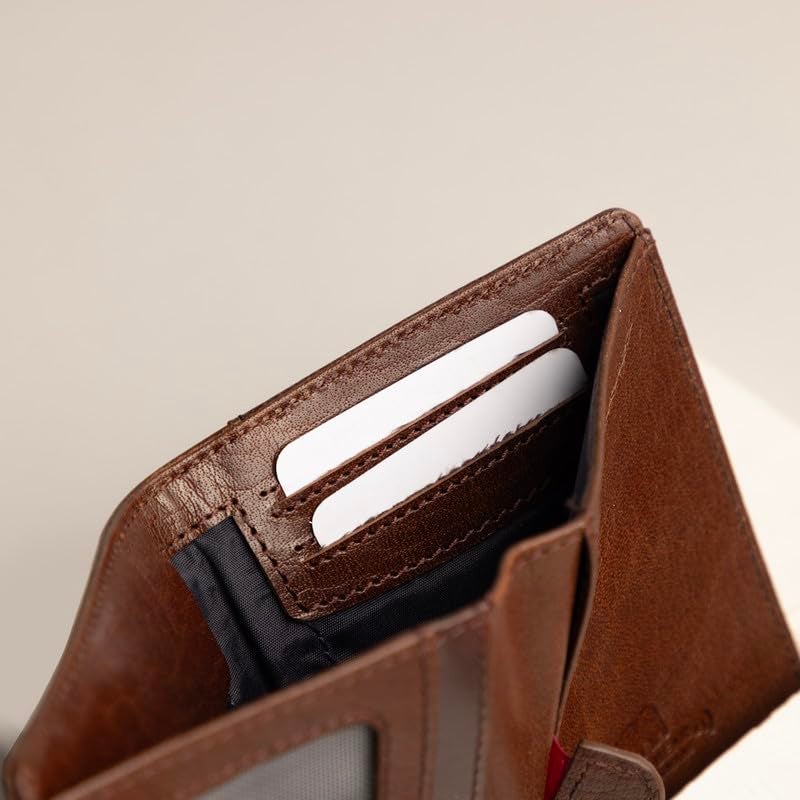 BROWN BEAR RFID Protected Card Holder, Pull Card Storage, Hidden Pocket, Multiple Card Holder, Toscana - Image 5