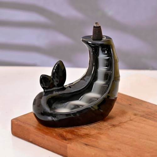 Craftam Ceramic Backflow Smoke Fountain Incense Holder for Home Decor Gifts with 20 Smoke Cones by Craftam - Image 1