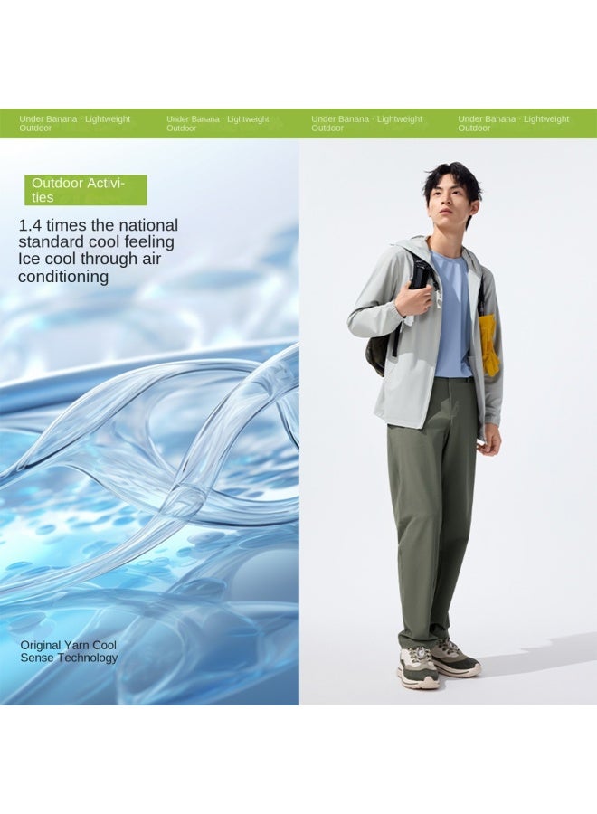 QUICK Dry & Sun Protection】commute Slim-fit Stretch Men's -dry Tapered Outdoor Pants, Summer Lightweight Cooling Trousers - Image 3