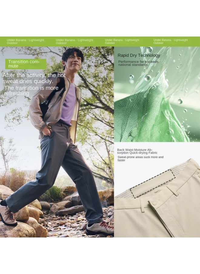 QUICK Dry & Sun Protection】commute Slim-fit Stretch Men's -dry Tapered Outdoor Pants, Summer Lightweight Cooling Trousers - Image 4