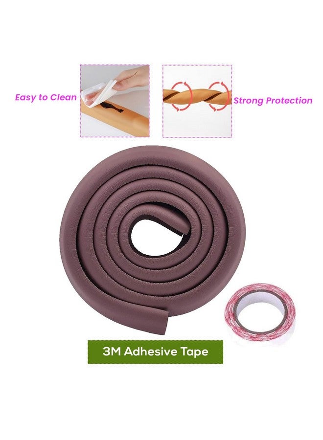 Safe-O-Kid ® (Set Of 2), Soft Cushioned 6.4 Ft / 2 Mtr Long U-Shaped Edge Guards With Strong 3M Adhesive, Safety For Sharp Edges For Babies- Brown - Image 2