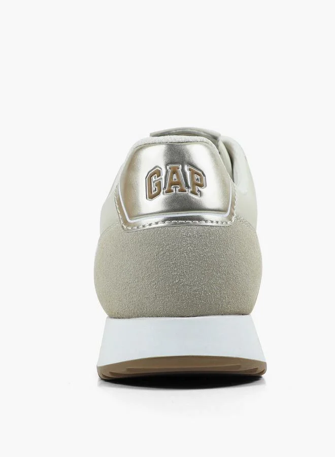 Gap CREAM Women Nashville Arch Logo Lace-Up Ankle Sneakers for Women | Best Price UAE