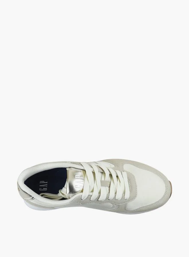 Gap CREAM Women Nashville Arch Logo Lace-Up Ankle Sneakers for Women | Best Price UAE