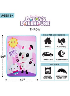 Franco Gabby'S Dollhouse Cakey And Pandy Kids Bedding Super Soft Micro Raschel Throw 46 In X 60 In By Franco  - Image 5