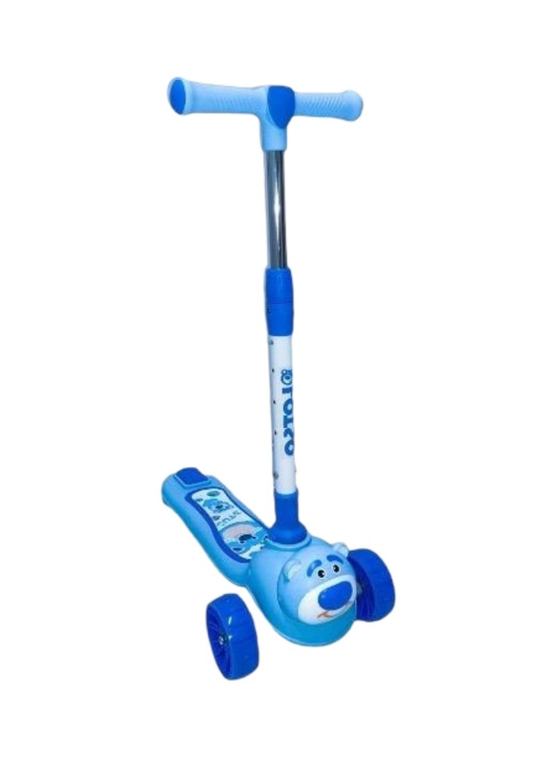 Scooter  Blue Kids Scooter with Cute Bear Design – Adjustable 3-Wheel Ride for Boys & Girls - Image 2