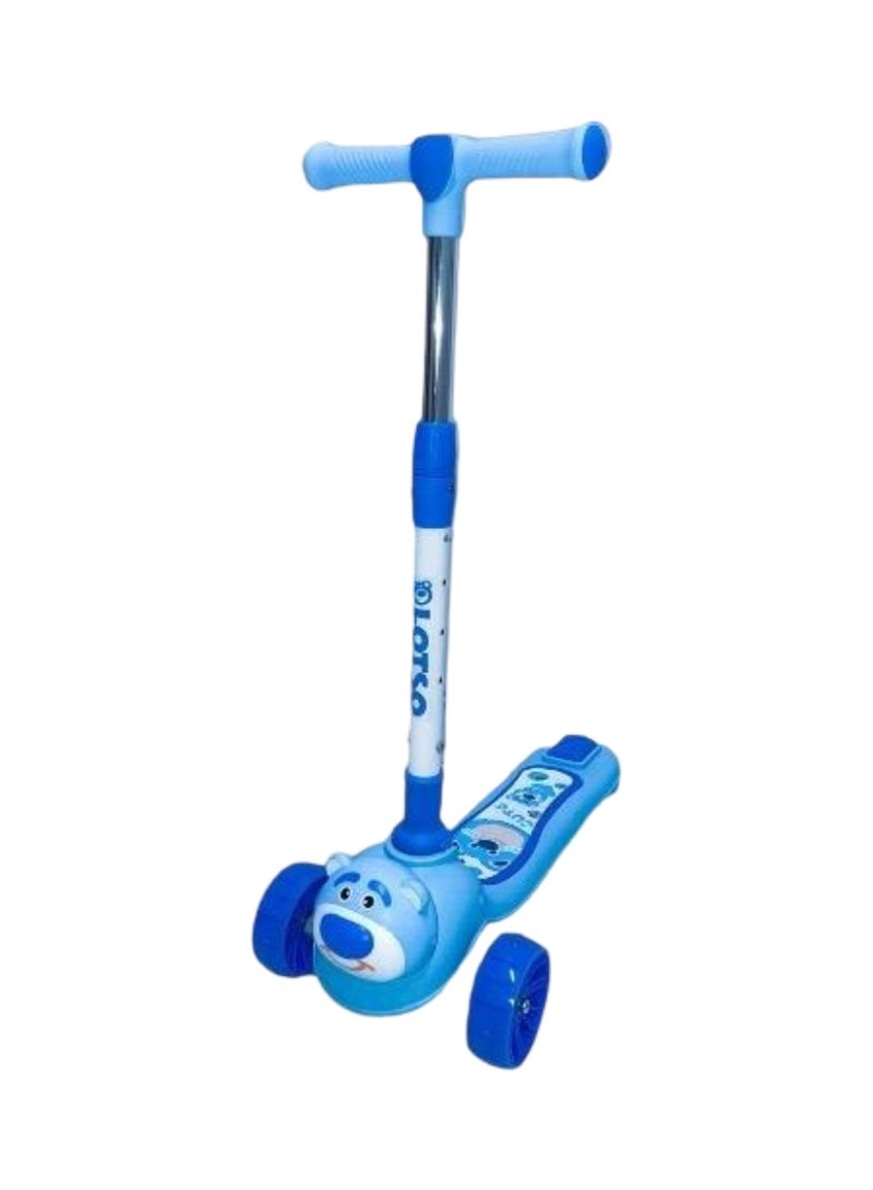 Scooter  Blue Kids Scooter with Cute Bear Design – Adjustable 3-Wheel Ride for Boys & Girls - Image 1