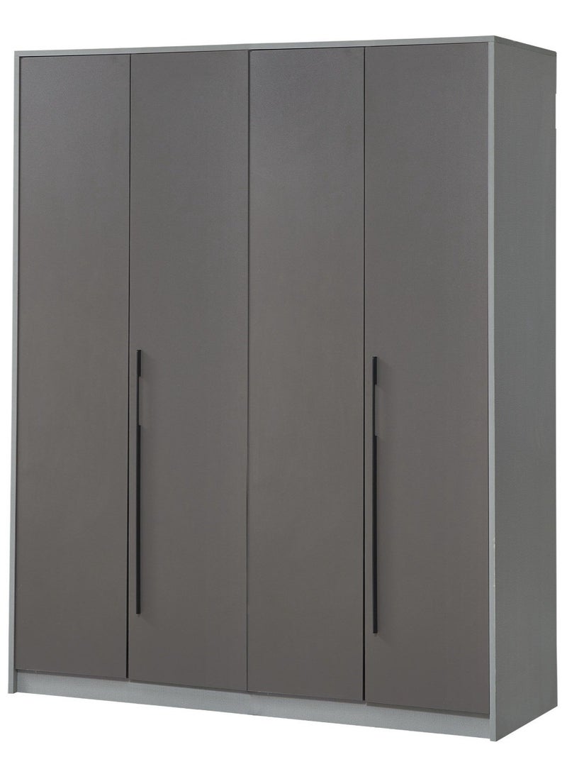 Generic WARDROBE 4 DOOR DARK GREY, MAXIMUM STORAGE 200*160 CM  - Image 1