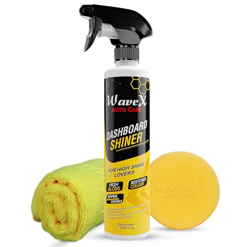 Wavex Dashboard Shiner 350ml Car Dashboard Polish | Car Polish Spray for Interior Plastic, Leather, Vinyl & Rubber | Dashboard Polish for High Shine & Protection - Image 1