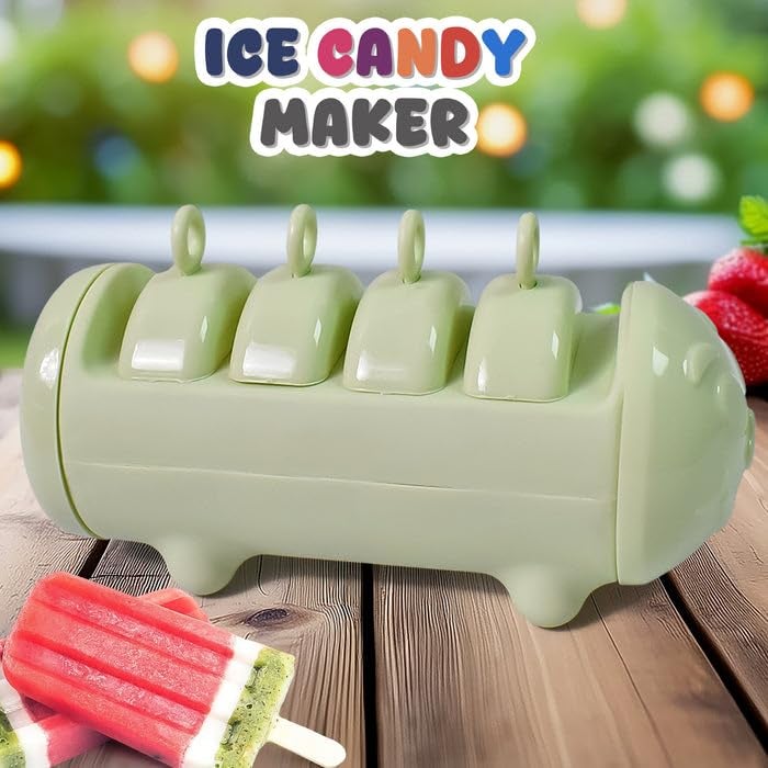 Garth Plastic Ice Candy Maker 4 CompartmentGrid Kulfi Candy Molds 1 Pc DIY Homemade Ice Lollies Popsicles Kulfi and Frozen Treats for Kids and Adults - Image 5