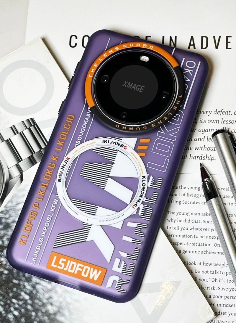 Color Fans Magnetic Case for Huawei Mate 60 Pro Compatible with MagSafe Slim Protective Translucent Matte Phone Cover Matte Light Purple  - Image 2