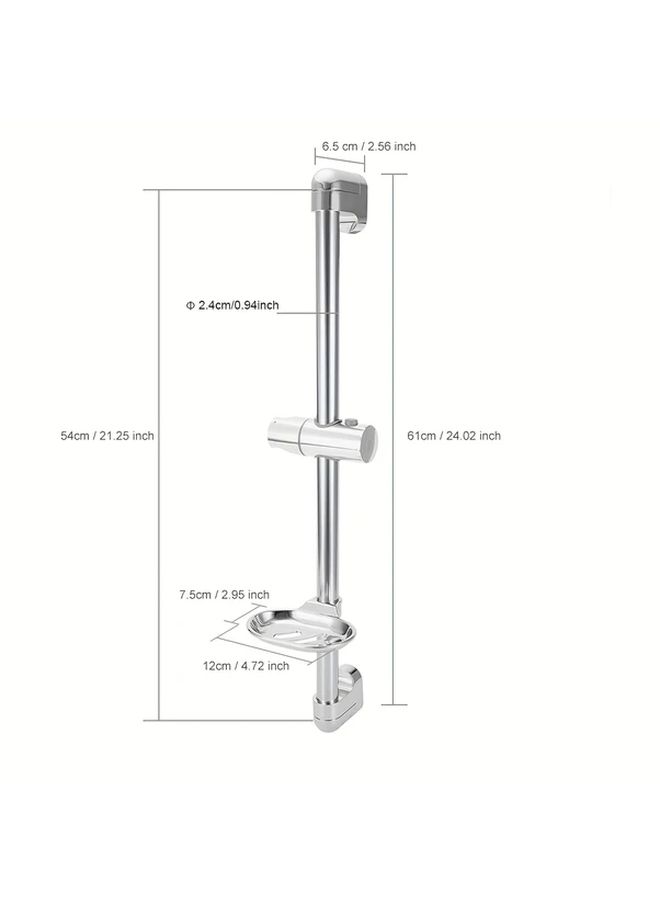 Adjustable Shower Slide Bar Holder With Soap Box Model A Extendable Rail Durable Plastic - Image 3