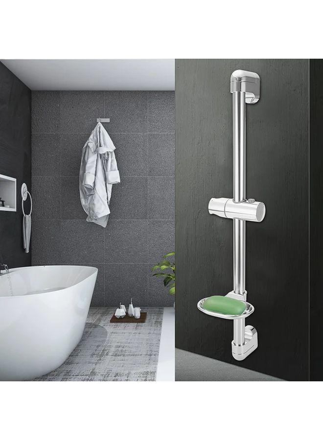 Adjustable Shower Slide Bar Holder With Soap Box Model A Extendable Rail Durable Plastic - Image 5