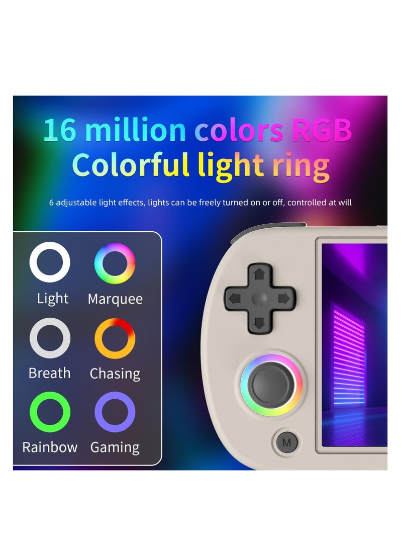 ANBERNIC  - RG40XX H Retro Handheld Game Console,4.0 Inch IPS Screen Built-in 64GB TF Card Linux ystem Games Consoles,with RGB Colorful Joystick Lighting,Portable Casual Game Console 5500+Classic Games(Gray) - Image 1