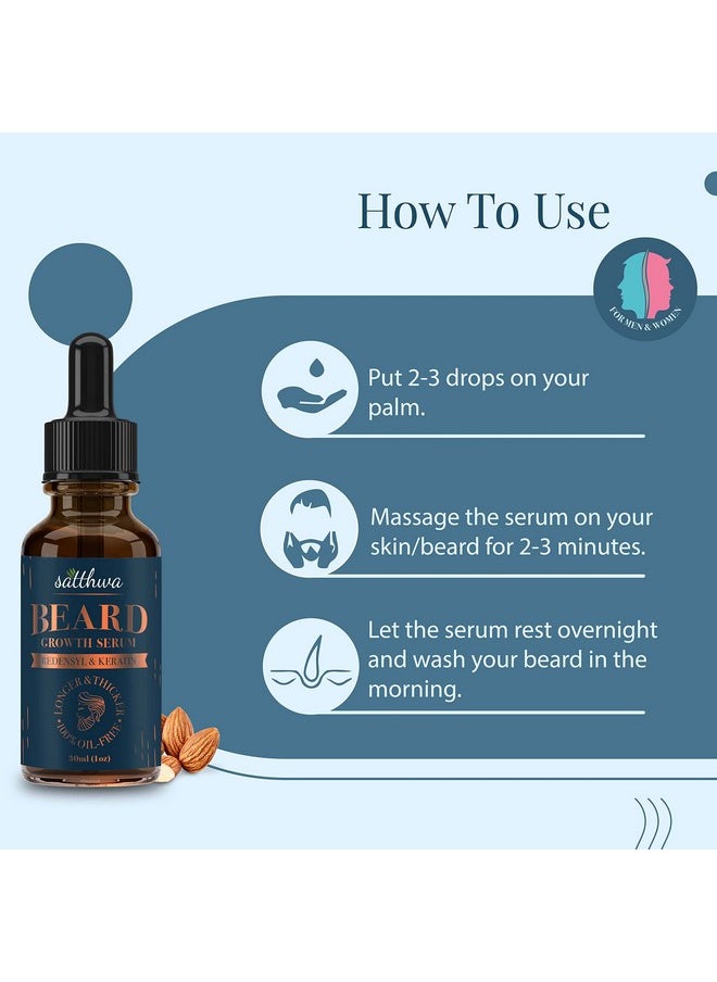 Satthwa - Beard Growth Serum All Natural With Redensyl Keratin & Biotin - Image 1