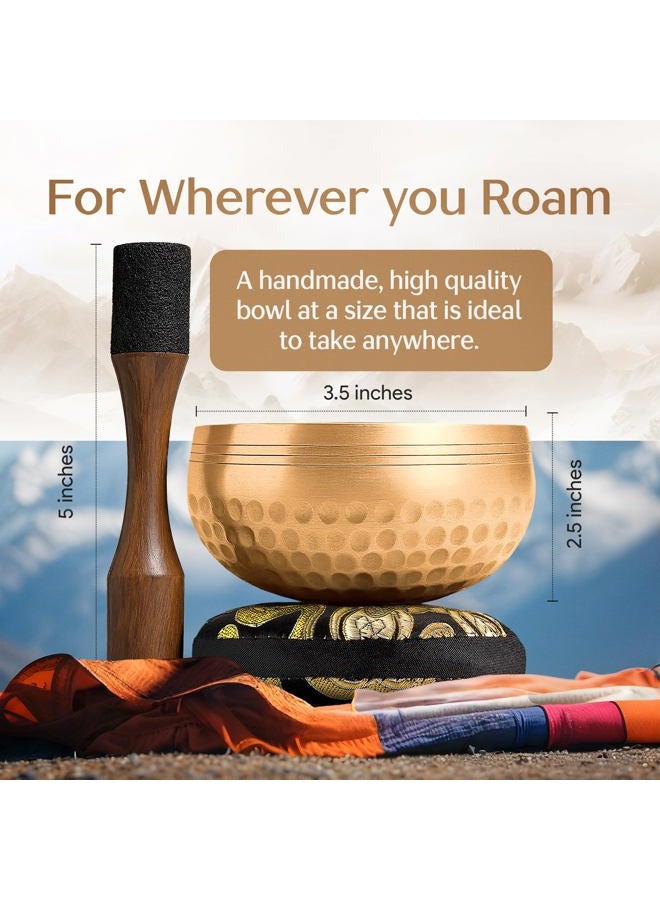 Silent Mind Authentic Tibetan Singing Bowl Set – Sound Bowl & Meditation Bowl with Cushion, Mallet & Guide – Chakra Balancing – Sound Bath Instruments – Therapeutic Sound Devices - Image 3