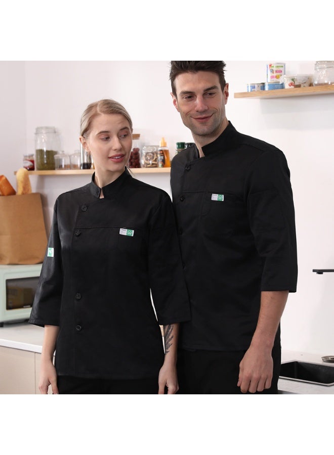 NIBEMINENT Chef Uniform Men Cook Clothes Unisex Restaurant Kitchen Shirt Short/Long Sleeves Pastry Jacket Works Top  - Image 1