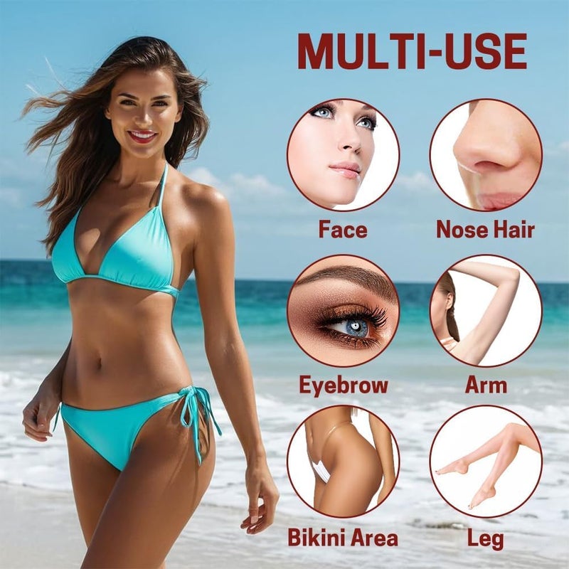 Kueh Electric Razors for Women, 4-in-1 Women’s Facial Hair Removal, Face Shaver Ebrow Trimmer Pubic Shaver Bikini Trimmer Portable Ladies Razors for Shaving (Aluminum alloy) - Image 5