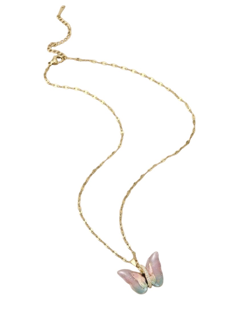 YUCCA One Piece Stainless Steel Butterfly Necklace, Beautiful Gift for Women on Occasions  - Image 1
