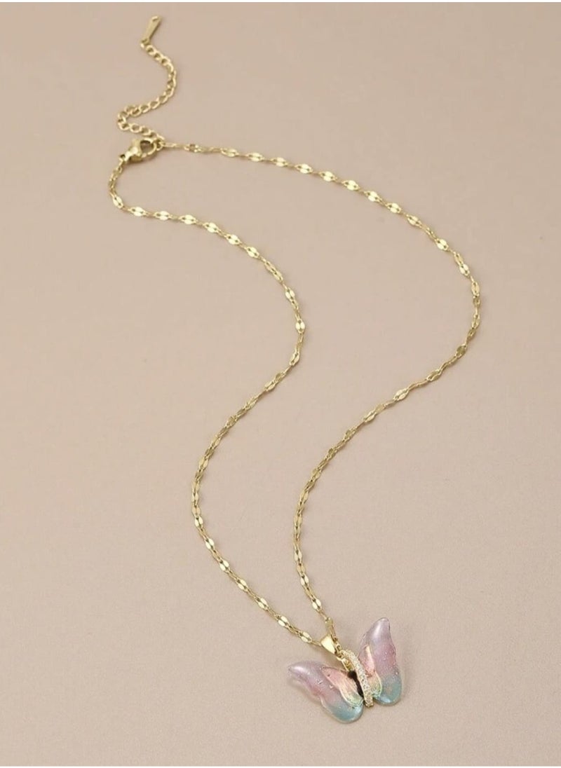 YUCCA One Piece Stainless Steel Butterfly Necklace, Beautiful Gift for Women on Occasions  - Image 4