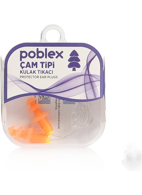 Poplex Pine Type Corded Earplugs 1 Pair M Size Boxed