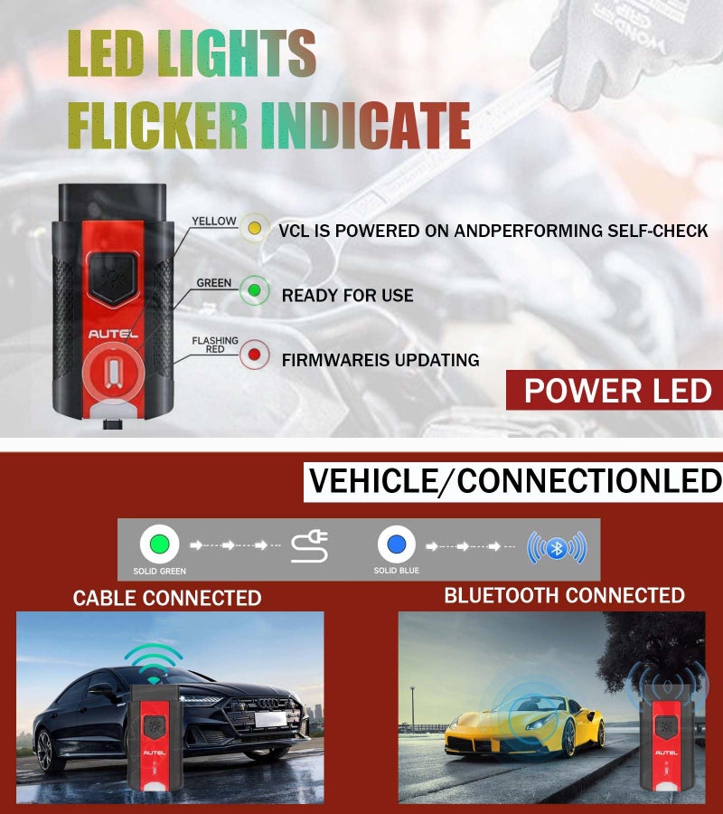 Autel MaxiVCI V200 Vehicle Communication Interface OBD2 Connector Bluetooth Adapter Work with MS906PRO MK906PRO TS ITS600 KM100 BT608 BT609 Wireless VCI200 Diagnostic DoIP CAN FD - Image 3