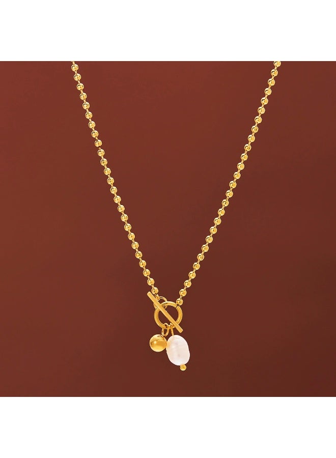 Goolsky قلادة باندنت من لؤلؤ المياه العذبة الطبيعية - مجوهرات فاخرة بأسلوب بارد، باندنت لؤلؤ المياه العذبة، للارتداء الرسمي/اليومي/الفاخر، مضادة للحساسية - Image 2