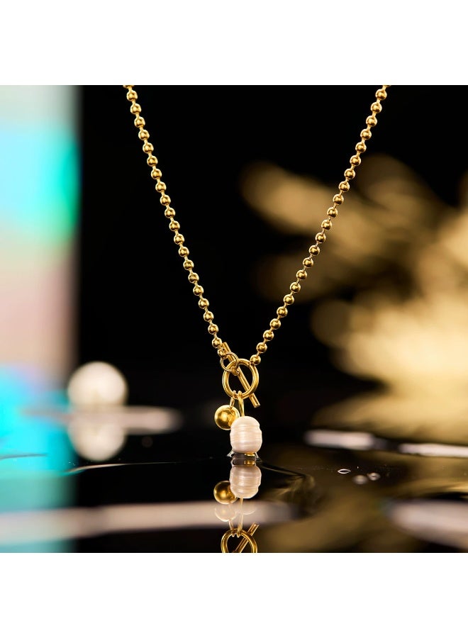 Goolsky قلادة باندنت من لؤلؤ المياه العذبة الطبيعية - مجوهرات فاخرة بأسلوب بارد، باندنت لؤلؤ المياه العذبة، للارتداء الرسمي/اليومي/الفاخر، مضادة للحساسية - Image 4